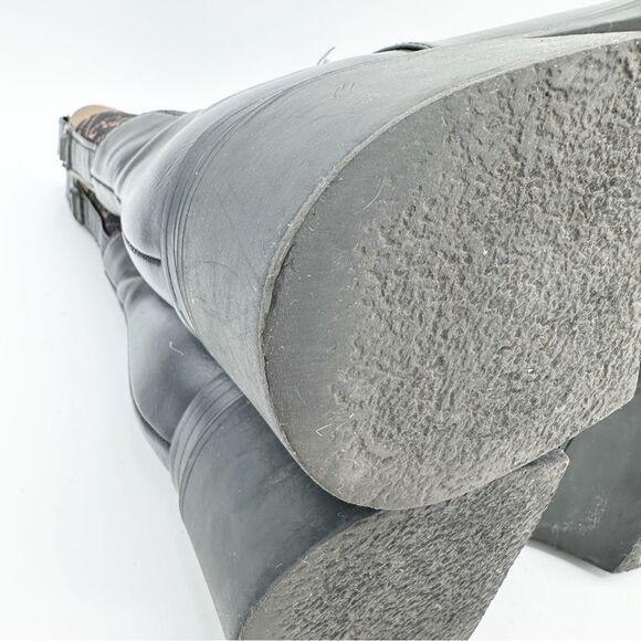 GUESS Women's Keanna Knit Detail Pull-On Lug Sole Faux Leather Chelsea Boots 8.5 - Picture 14 of 16